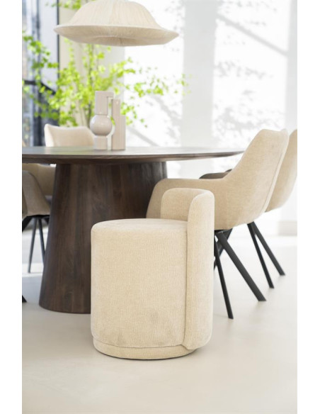 Pouf rond siège d'appoint en tissu