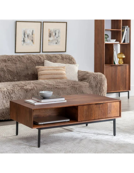 Table basse en bois et métal Talaia