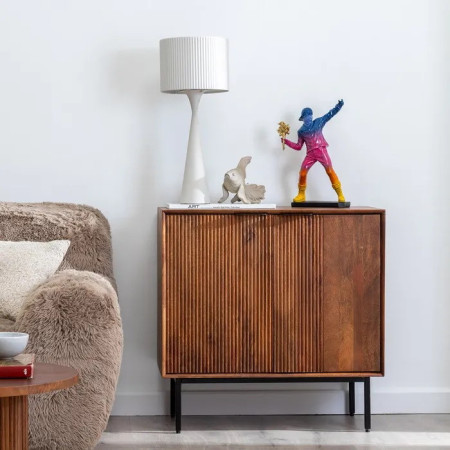 Meuble d'appoint en bois teinté et...