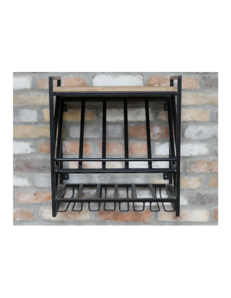 Étagère murale à vin avec support verres