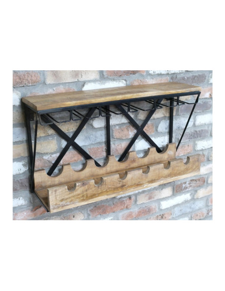 Étagère murale à vin avec support verres