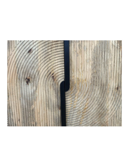 Armoire à vin deux portes en manguier sculpté