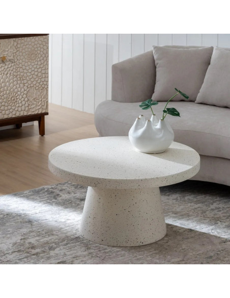 Table basse ronde en fibre de magnésium 80 cm diamètre