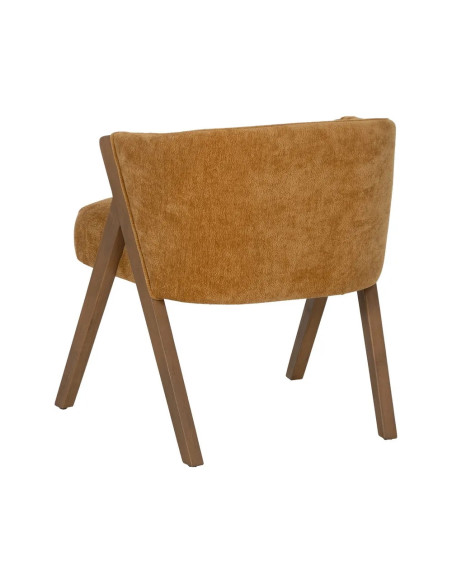 Fauteuil en bois et tissu effet mouton