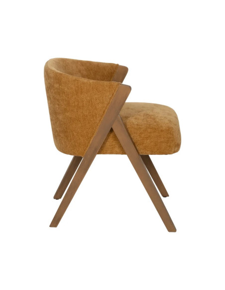 Fauteuil en bois et tissu effet mouton