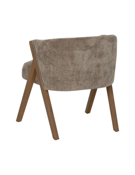 Fauteuil en bois et tissu effet mouton