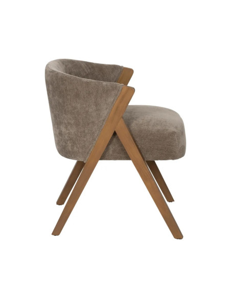 Fauteuil en bois et tissu effet mouton