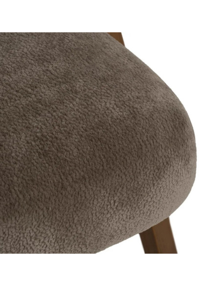 Fauteuil en bois et tissu effet mouton