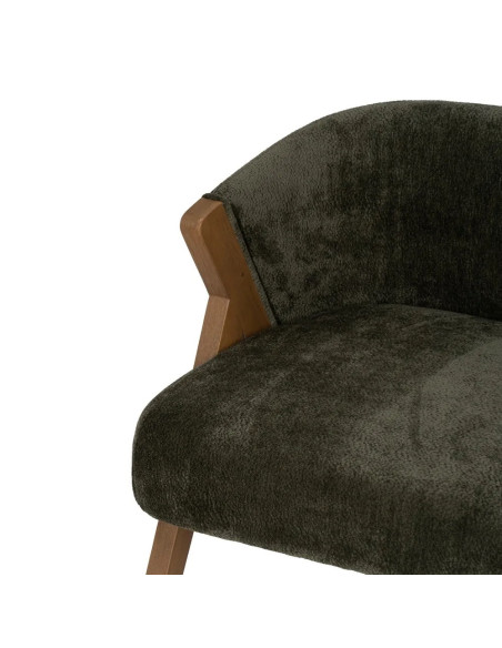 Fauteuil en bois et tissu effet mouton