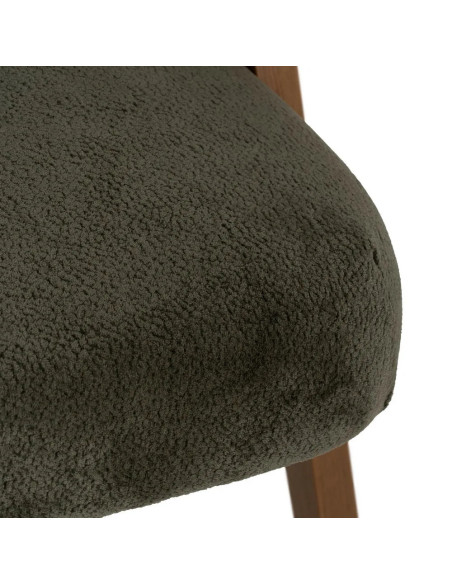 Fauteuil en bois et tissu effet mouton
