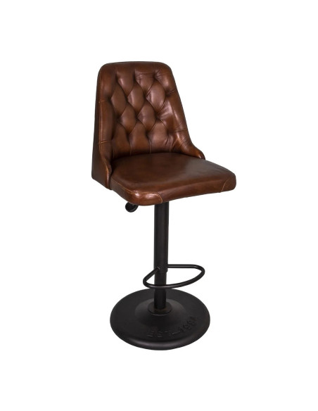 Fauteuil de bar en cuir capitonné réglable en hauteur