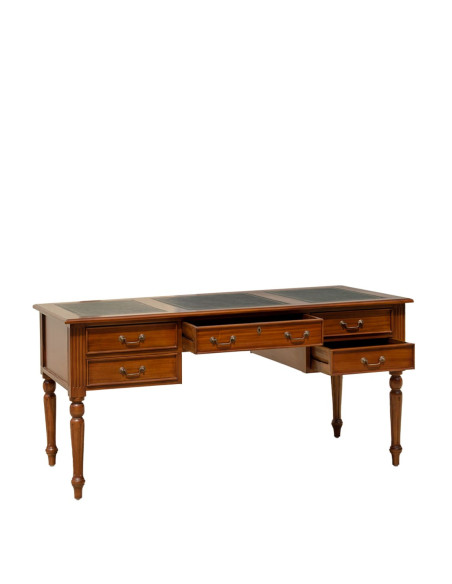 Bureau de direction en bois massif avec 5 tiroirs