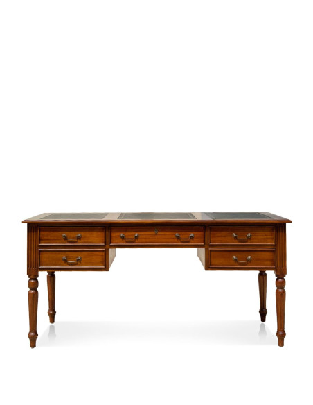 Bureau de direction en bois massif avec 5 tiroirs