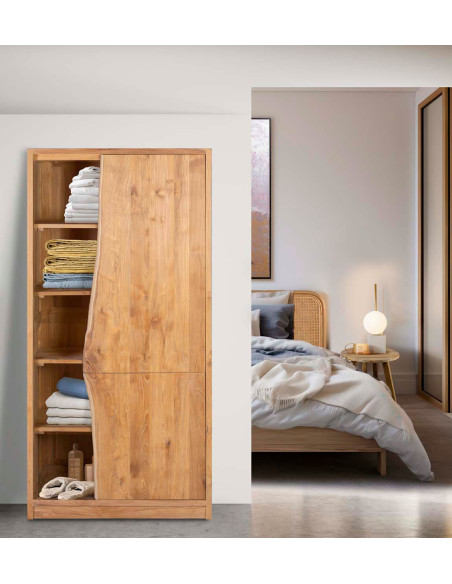 Armoire penderie en teck massif
