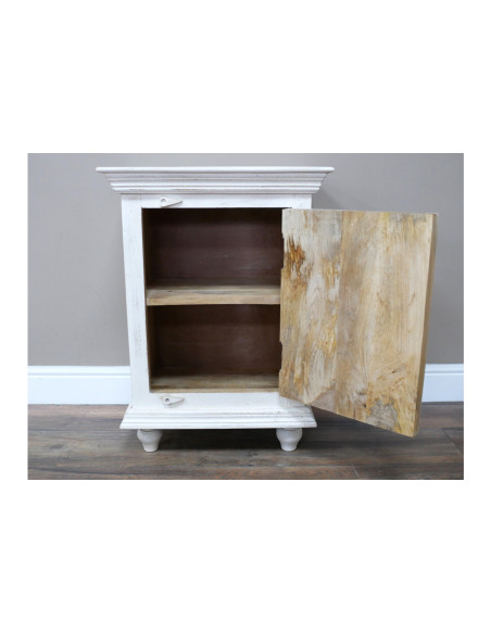 Chevet bois massif avec porte sculptée