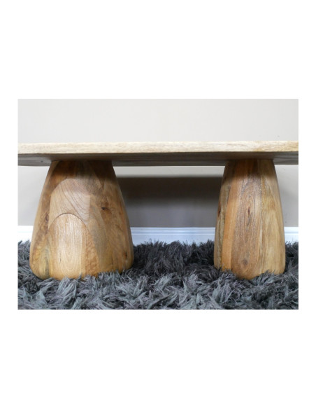 Table basse ovale en bois massif organique