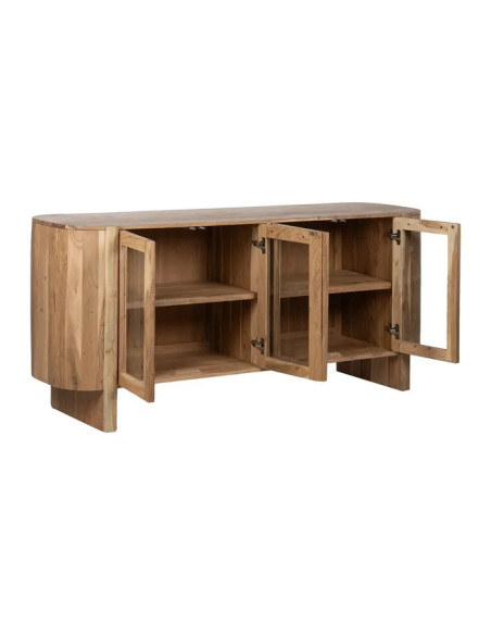 Buffet 4 portes vitrées en acacia Creel 180 cm
