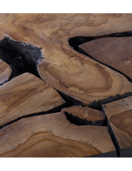 Grande table basse carrée en racine de teck