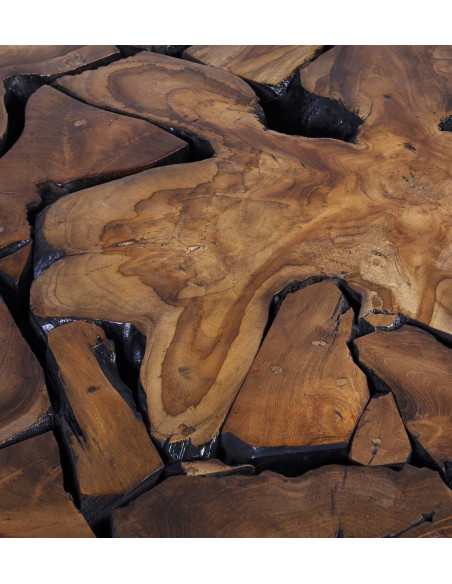 Grande table basse carrée en racine de teck
