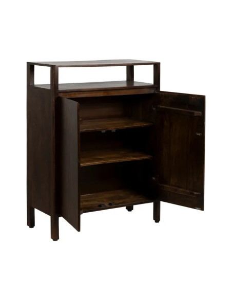 Armoire avec niche et deux portes en manguier teinté Kurt