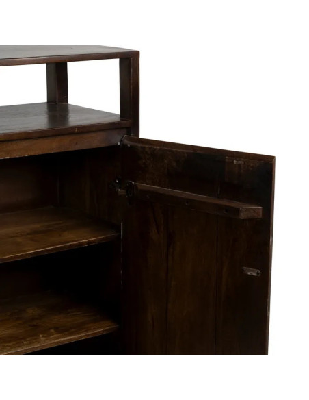 Armoire avec niche et deux portes en manguier teinté Kurt