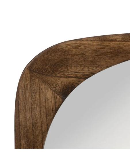 Grand miroir en bois massif angles arrondis