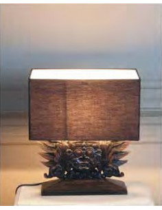 Lampe en bois tête sculptée... 2