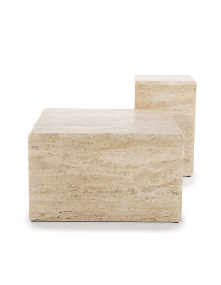 Table basse cubique en travertin Donta