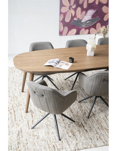 Grande table de salle à manger en chêne Elijah