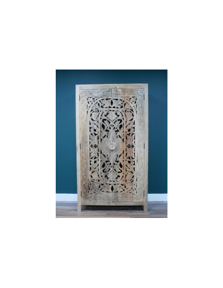 Armoire haute 2 portes sculptées et ajourées
