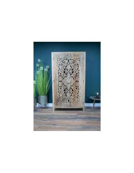Armoire haute 2 portes sculptées et ajourées