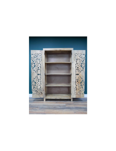 Armoire haute 2 portes sculptées et ajourées