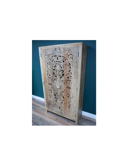 Armoire haute 2 portes sculptées et ajourées