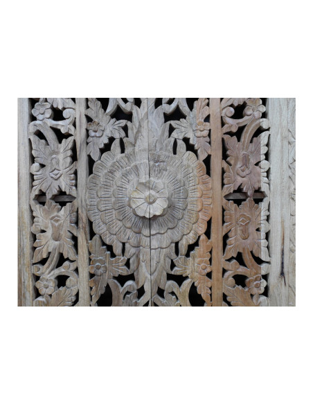 Armoire haute 2 portes sculptées et ajourées