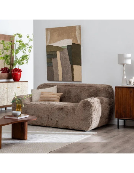 Canapé confortable 2 places en fourrure