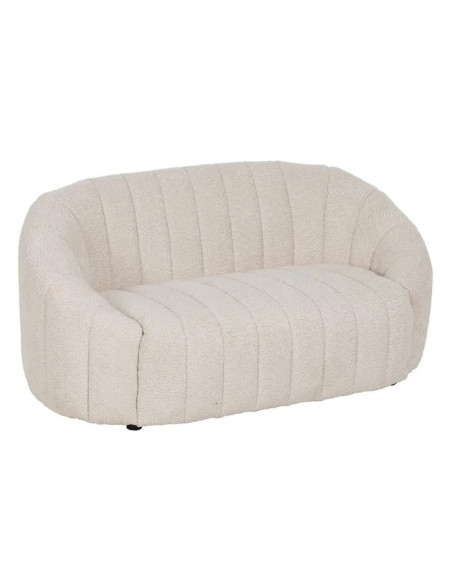 Canapé 2 places tissu moumoute beige