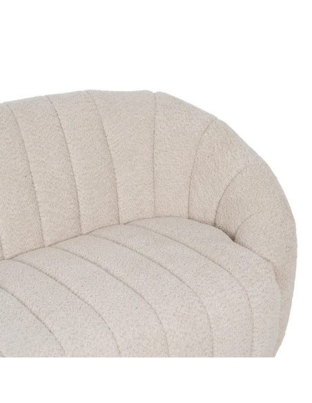 Canapé 2 places tissu moumoute beige