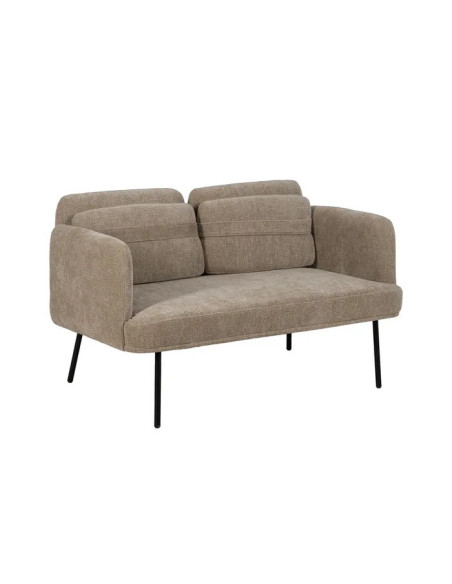 Canapé deux places en tissu et métal