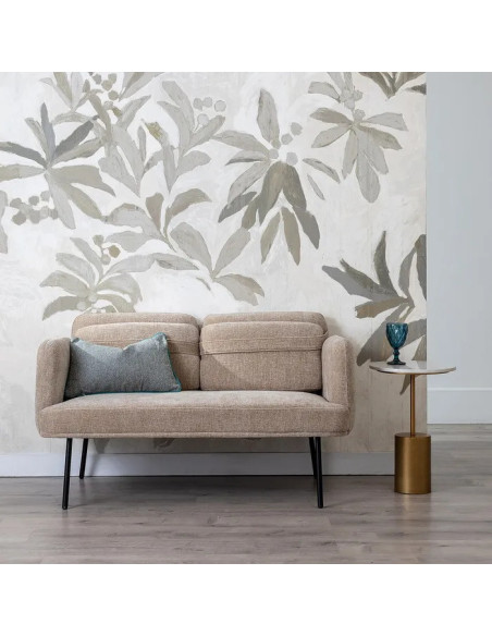 Canapé deux places en tissu et métal