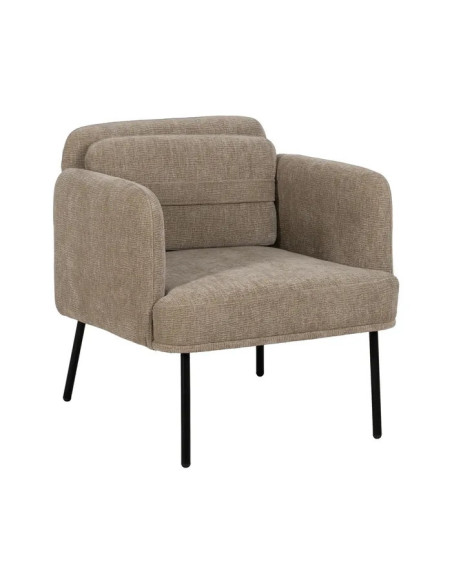 Fauteuil en tissu avec pieds en métal noir