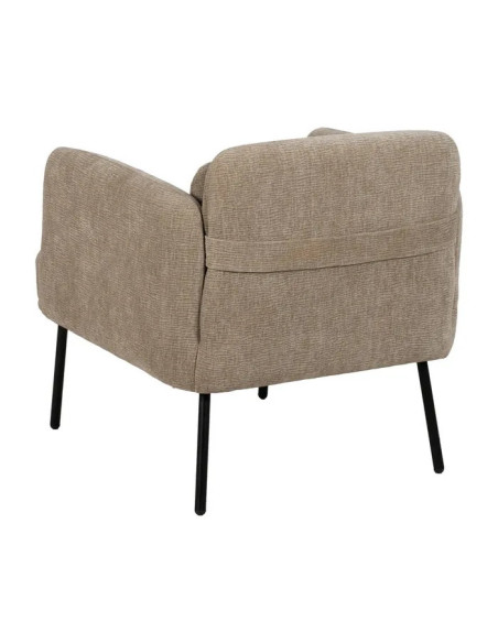 Fauteuil en tissu avec pieds en métal noir