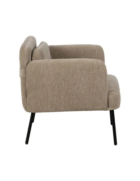 Fauteuil en tissu avec pieds en métal noir