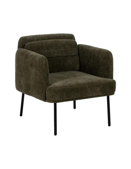 Fauteuil en tissu avec pieds en métal noir