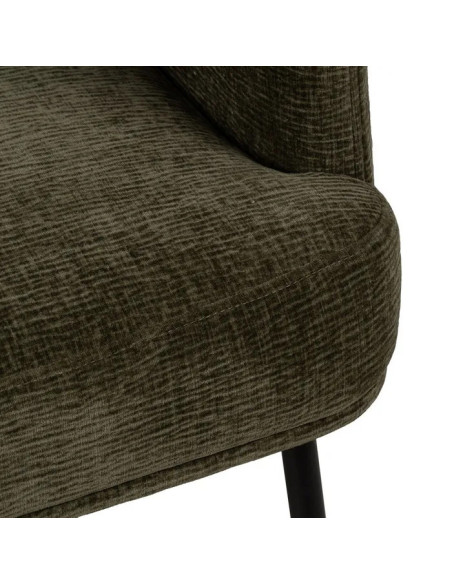 Fauteuil en tissu avec pieds en métal noir