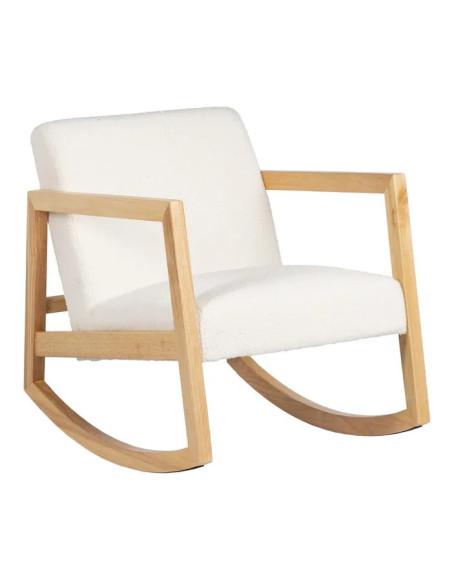 Fauteuil à bascule en tissu bouclette