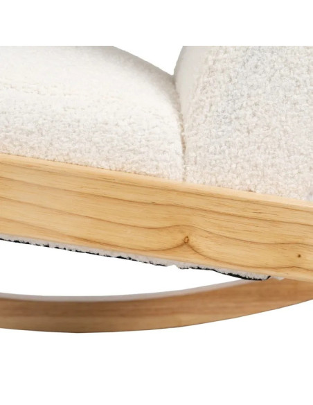Fauteuil à bascule en tissu bouclette