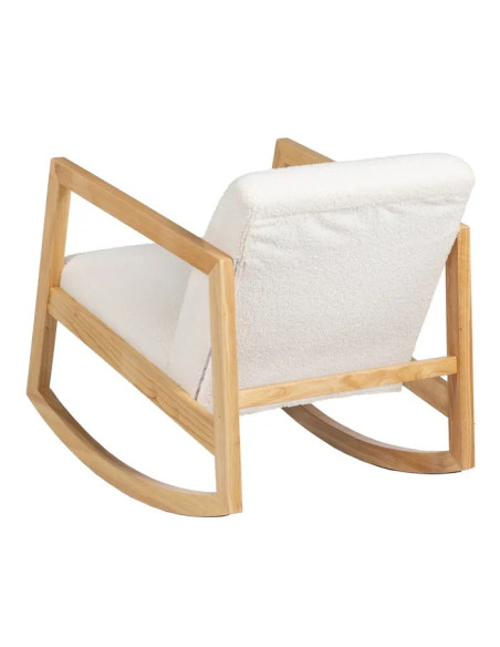 Fauteuil à bascule en tissu bouclette