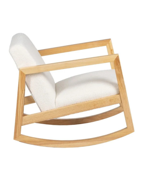 Fauteuil à bascule en tissu bouclette