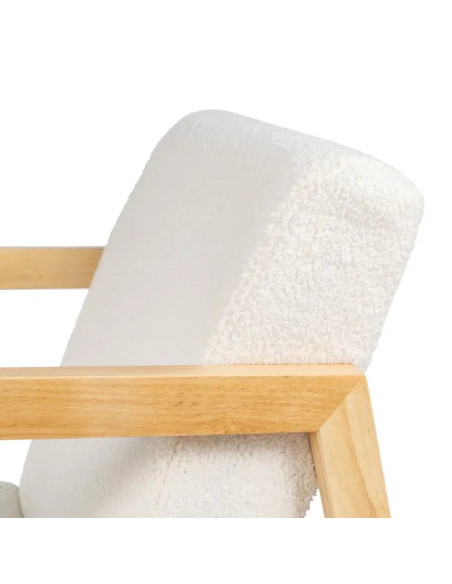 Fauteuil à bascule en tissu bouclette