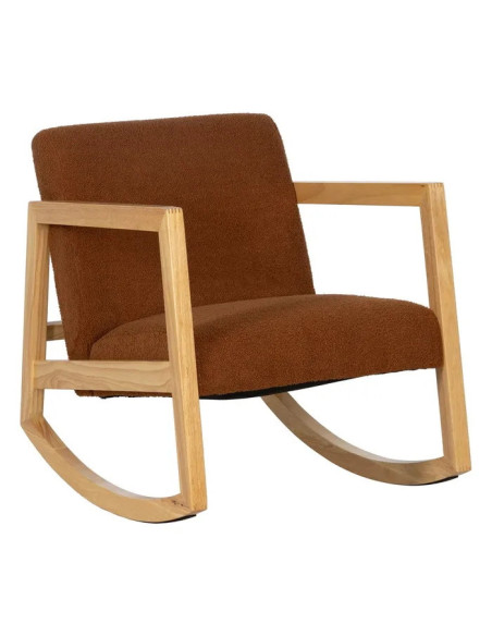 Fauteuil à bascule en tissu bouclette